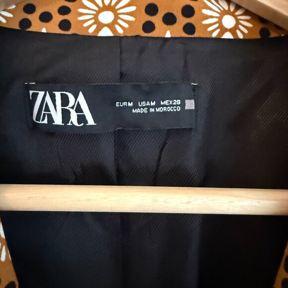 Zara Double Breasted Aztec Geometric Printed Blazer Jacket Medium NWOT - Picture 10 of 16